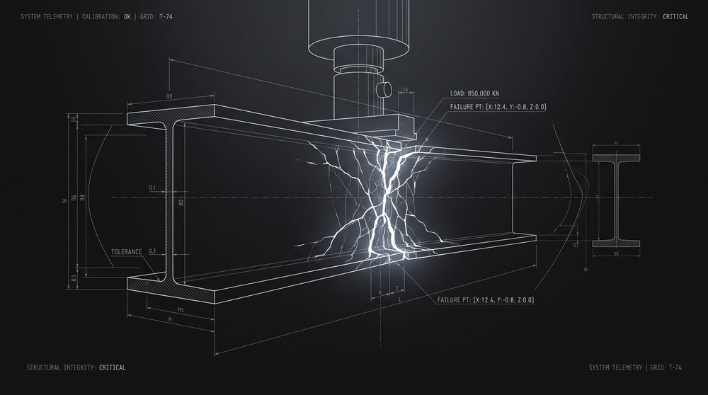 Technical CAD schematic and structural stress-test diagram illustrating the deconstruction of retribution theology for Inquiry 002.