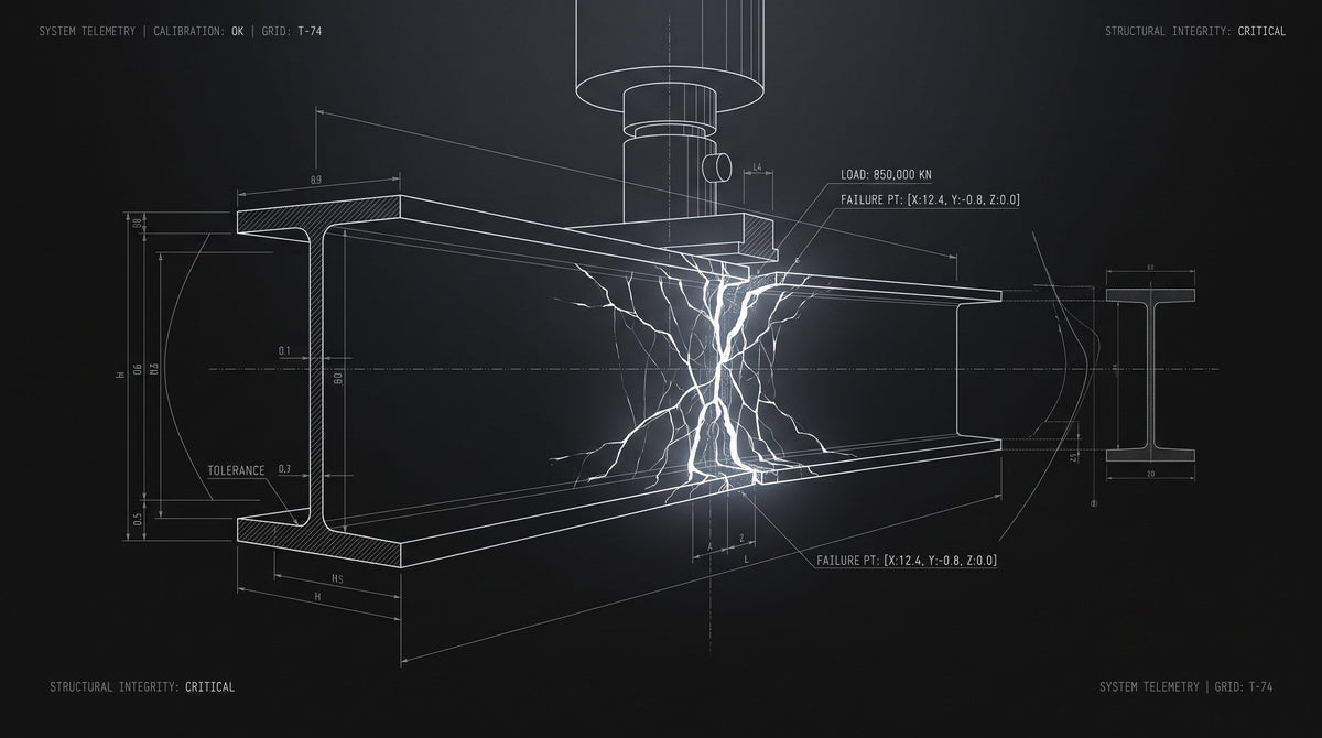 Technical CAD schematic and structural stress-test diagram illustrating the deconstruction of retribution theology for Inquiry 002.
