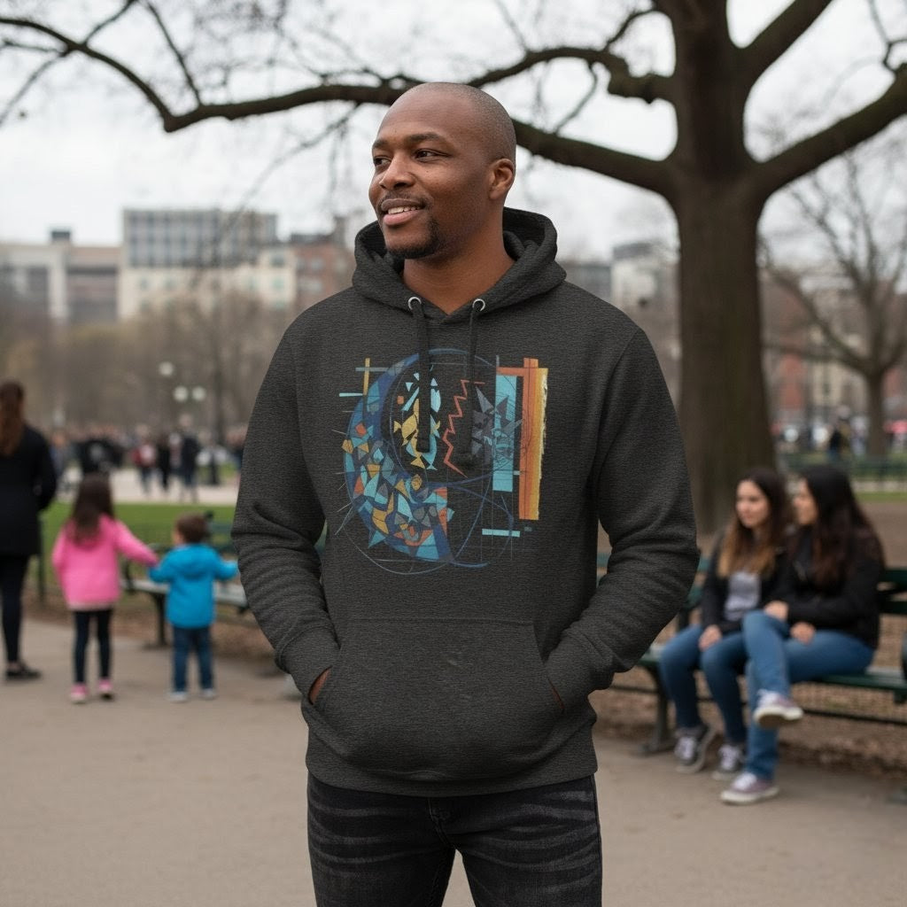 Selah Supply Co. Parable of the Net Hoodie in charcoal heather, front view.