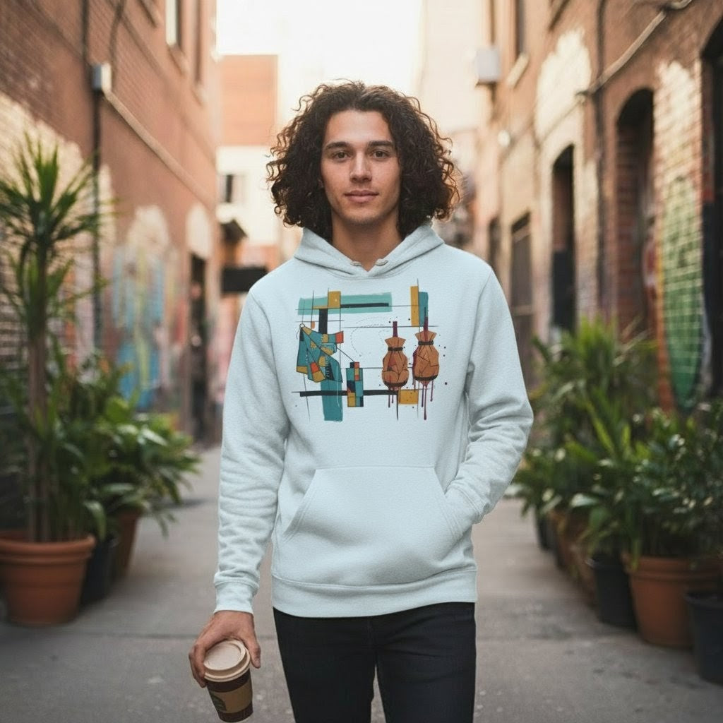 Selah Supply Co. The Parable of the Lamp Stand Hoodie in Sky Blue, front view
