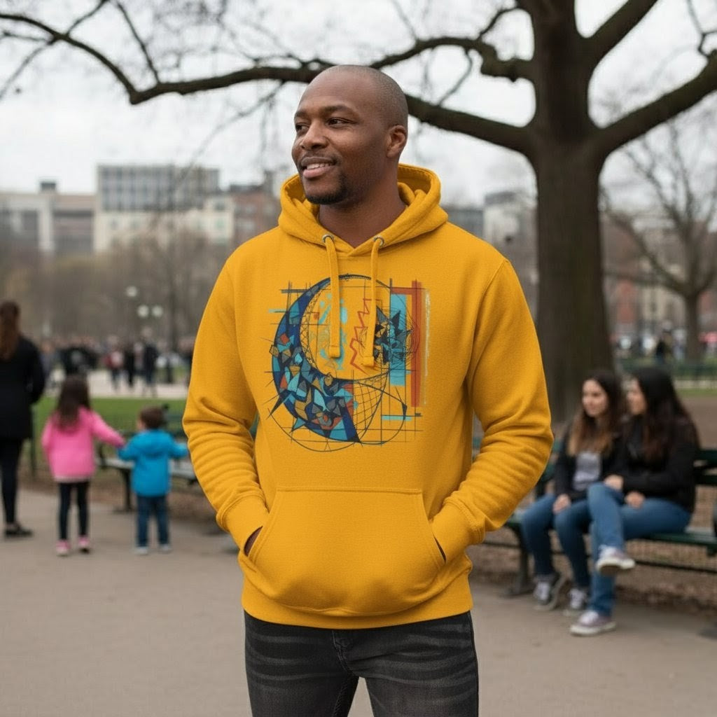 Selah Supply Co. Parable of the Net Hoodie in Team Gold, front view.