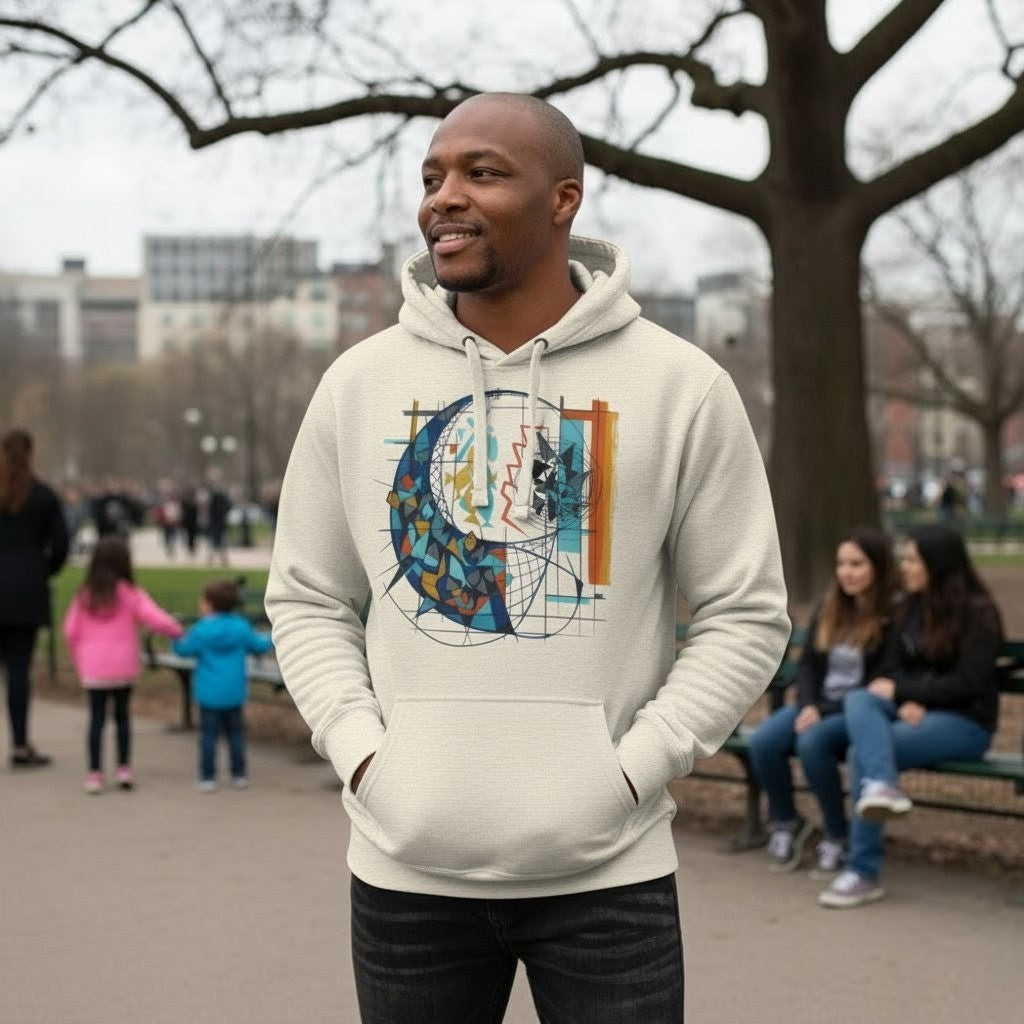 Selah Supply Co. Parable of the Net Hoodie in Oatmeal Heather, front view.