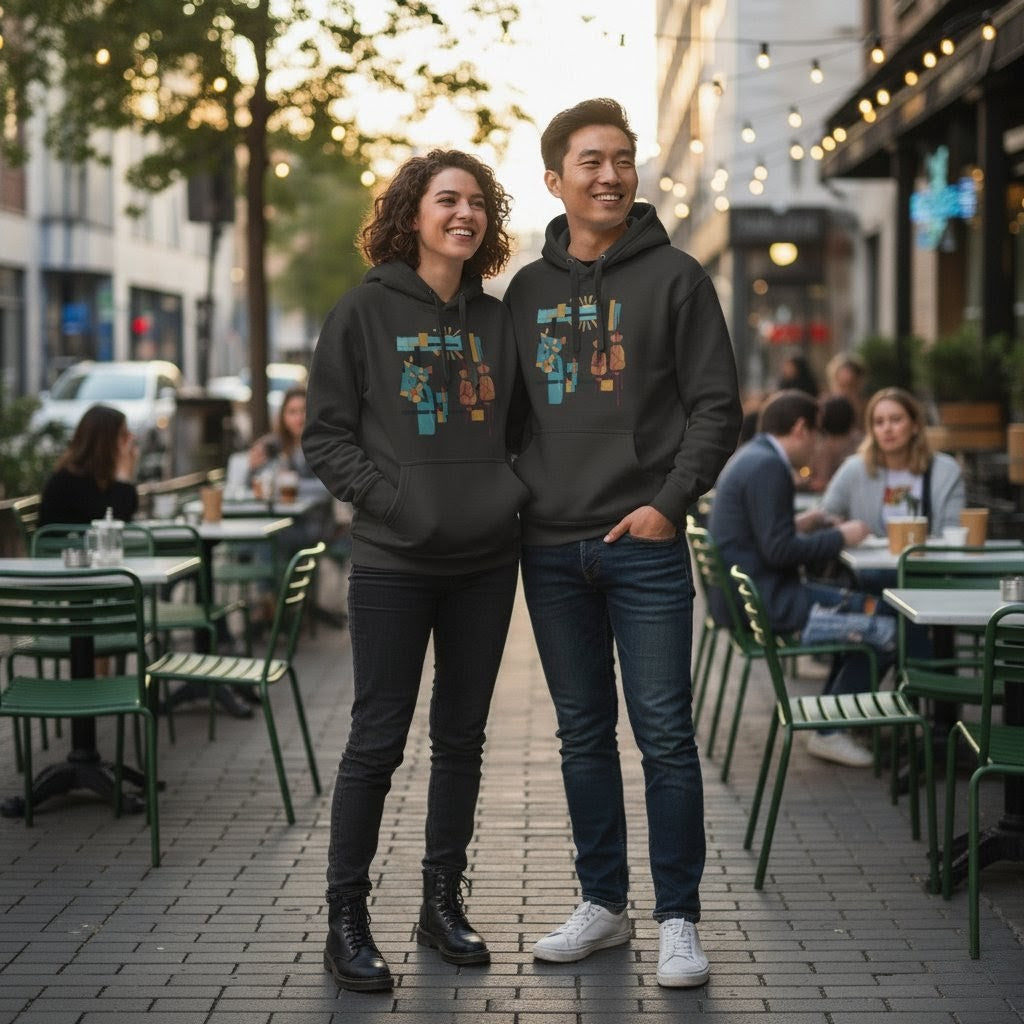 Selah Supply Co. The Parable of the Lamp Stand Hoodie in Vintage Black, front view.