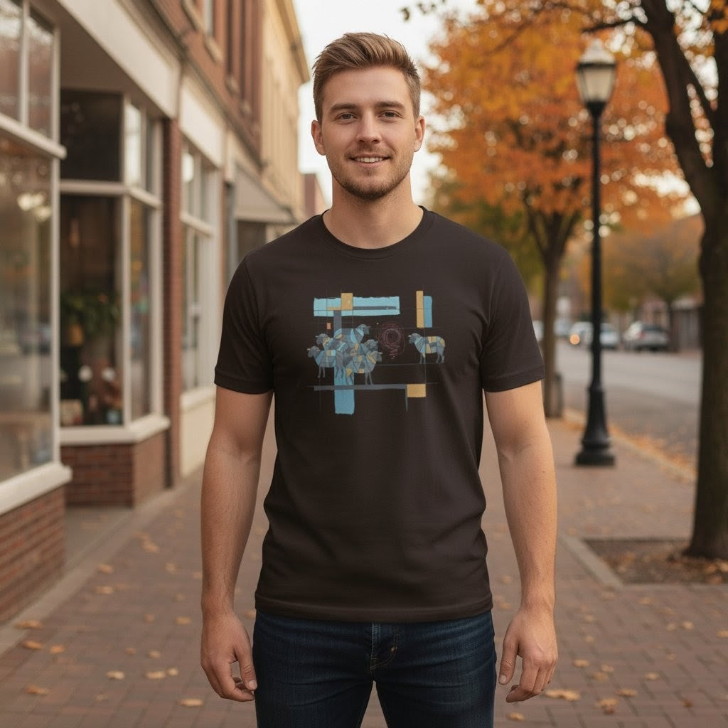 Selah Supply Co. Parable of the Lost Sheep Tee in Brown, front view.